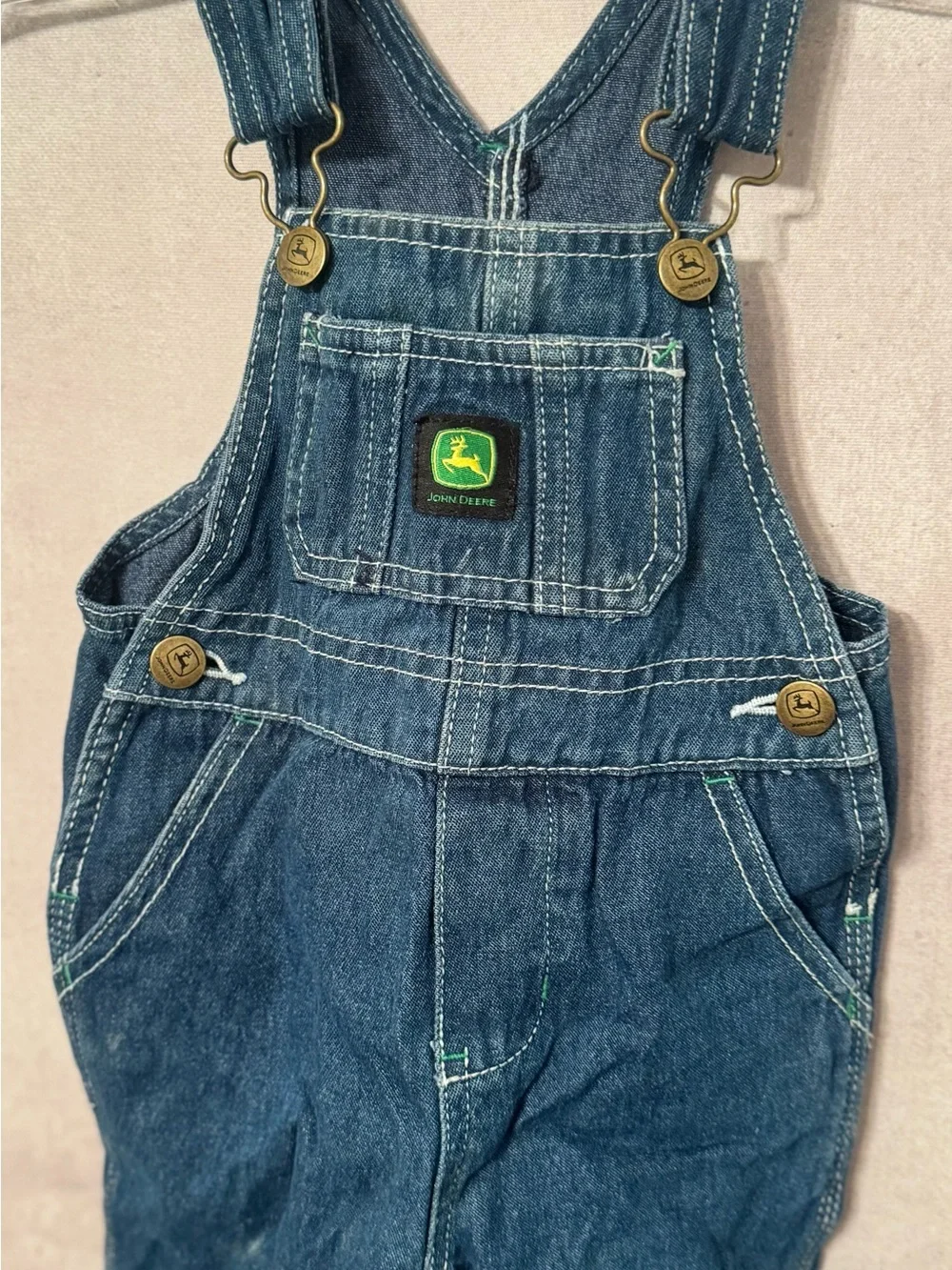 John Deere denim overalls logo patch on the bib pocket / Size 6M